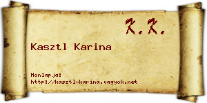 Kasztl Karina névjegykártya